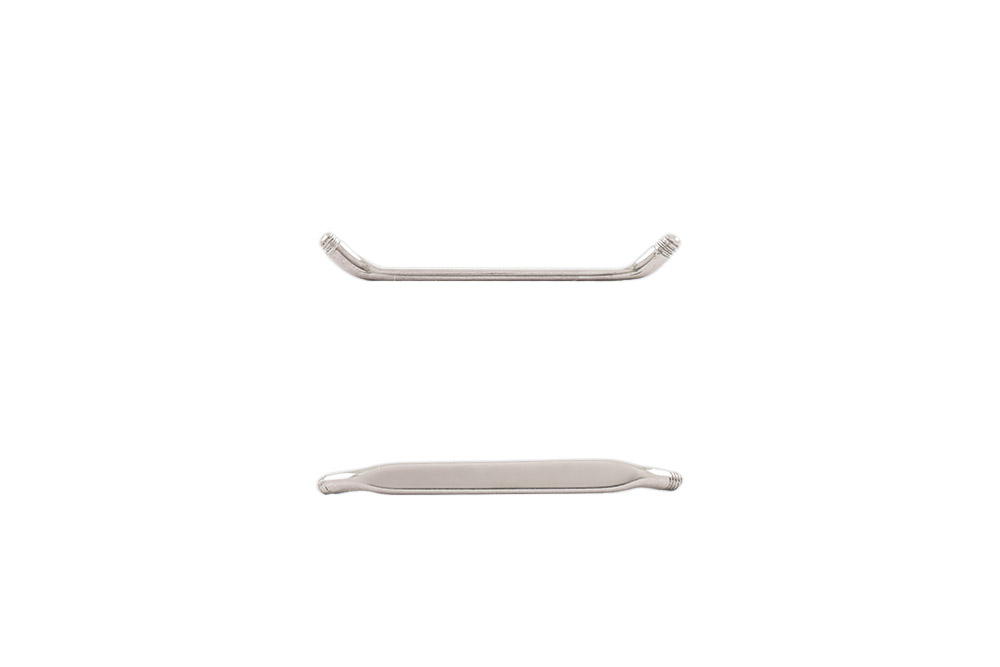 Titan Surface Barbell Piercing FLACH (45 Grad) 1,2 x 1,5 mm ohne Kugeln ++SALE++